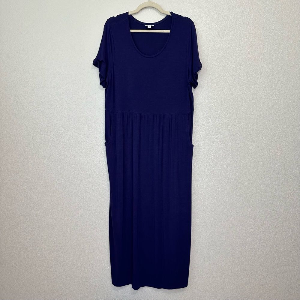 J. Jill Navy Blue Maxi Dress with Pockets